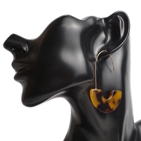 Acrylic Wire Hoop Drop Earrings. NWT. - Picture 2 of 3